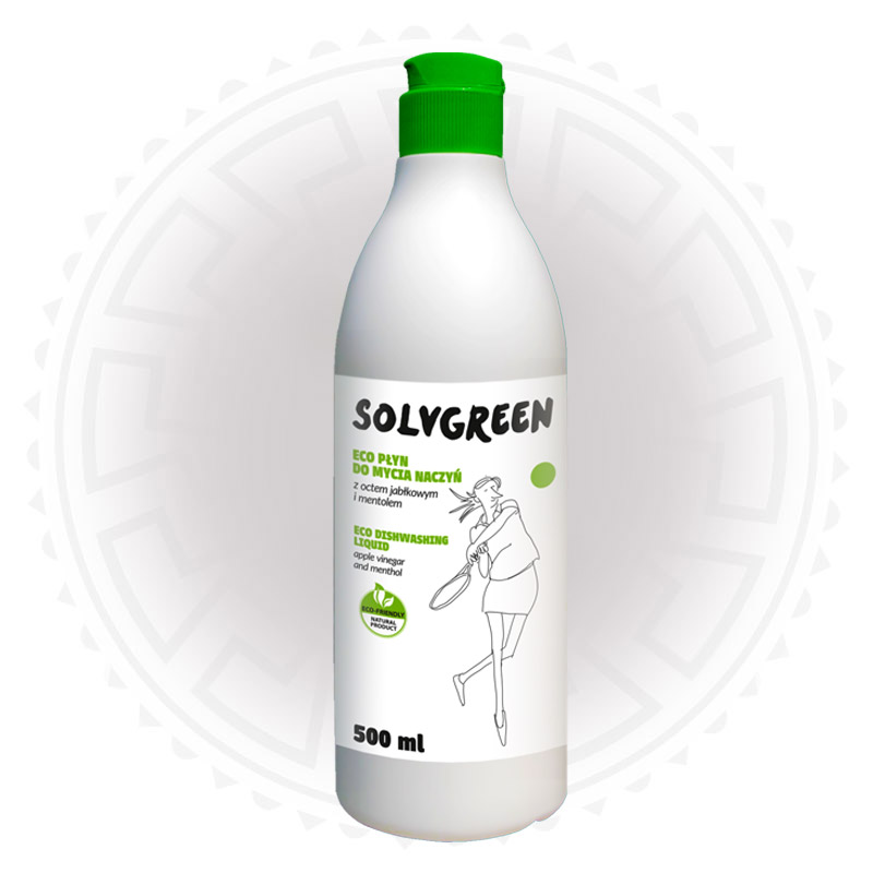 Opakowanie ekologicznego płynu do mycia naczyń Solvgreen