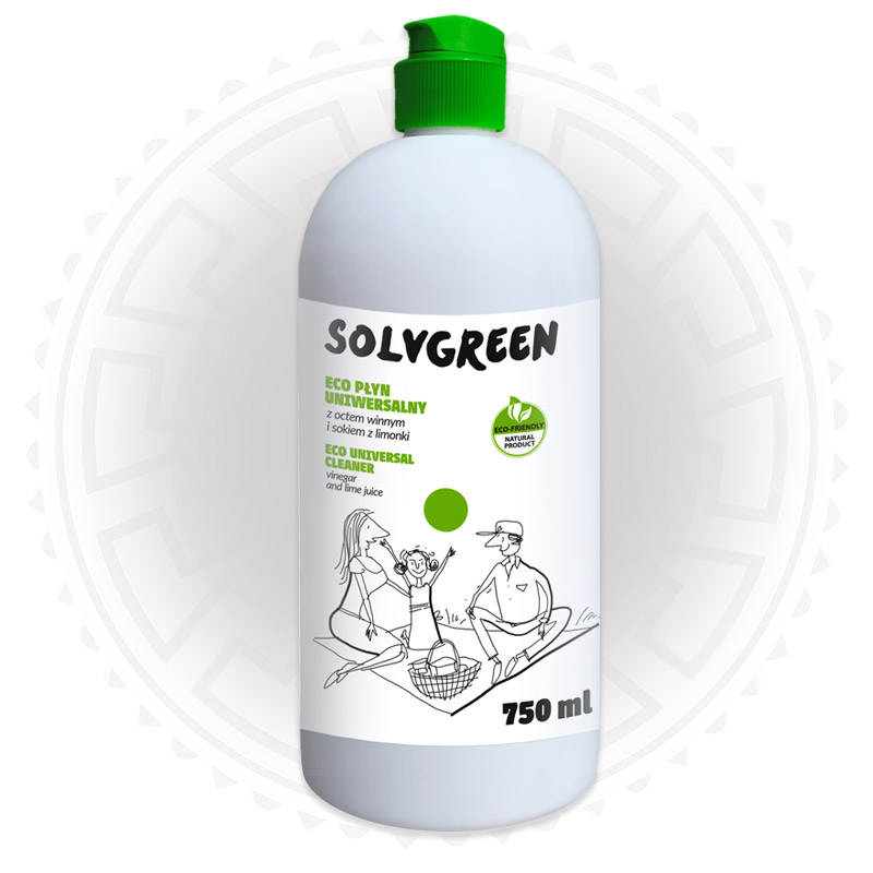 Opakowanie ekologicznego płynu uniwersalnego Solvgreen.